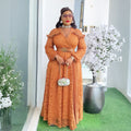Amazon fashion cross-border export young lady style waist patchwork lace dress women's plus size elegance long skirt
