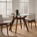 Export tempered glass dining table light luxury classy solid wood table modern casual dining table and chairs dining table