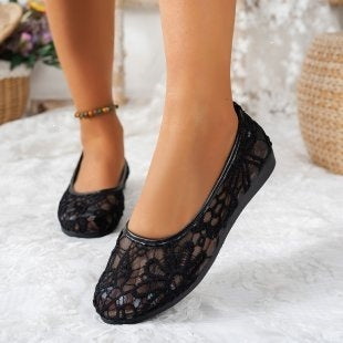 Export  spring new arrivalfashionplus size round toe flatsflats women's bean casual shoes fly woven women's shoes wholesale
