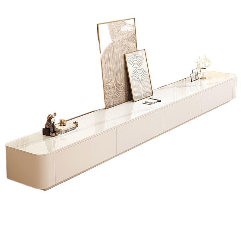 Glass tv cabinet living room for home casual modern small apartment cream style new floor-standing coffee table tv cabinet combination