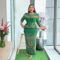 african women's fashion fashionexport heavy industry hot diamond dress  plus size hip lift slimming lookdress