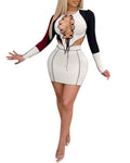 X3757 special offer: no returns or exchanges. please purchase with caution. cross-border  fashion women's sexy mini skirt two-piece set (us/eu style)