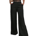 new women's cross-border e-commerce fashion: elegant and chic straight-leg trousers - high-waisted, drapey, versatile wide-leg formal pants