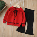 Dropshipping girls' knitted sweater two-piece set -  autumn/winter new collection - baby girl pants set