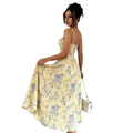 Amazon fashion sexy elegant spaghetti strap slit dress women's summer new arrival slimming a-line dress