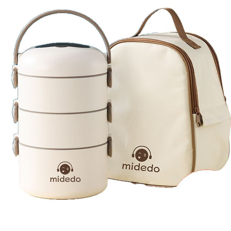 Multi-layer insulated lunch box bowl, microwaveable, portable lunch bucket, stainless steel lunch box for home office workers