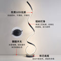 Floor lamp, minimalist design, scandinavian style, next to the sofa in the living room, popular corner wave atmosphere line lamp, full spectrum