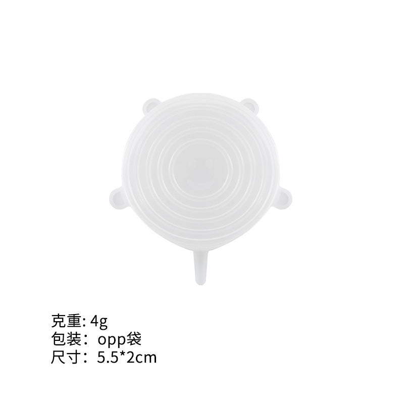 Silicone food storage lid set - 6 piece stretchable airtight bowl covers - food grade silicone reusable square lids