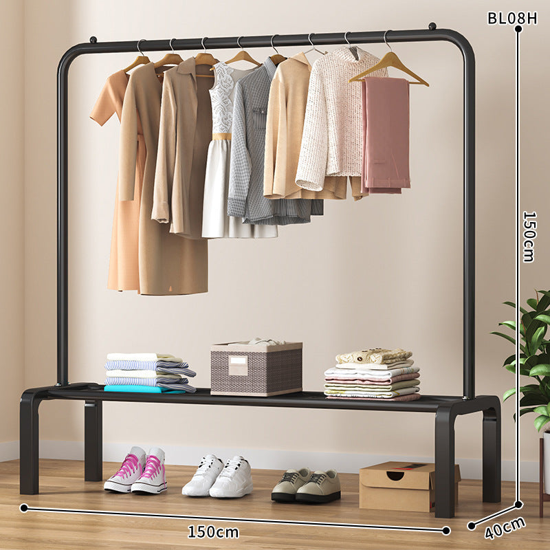 Simple clothes drying rack floor-standing for home clothes rack bedroom dormitory coat rack indoor balcony clothes drying clothes pole rack