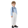Boys' long-sleeve shirt and overalls set - perfect for performances, first birthday celebrations, and spring fashion!