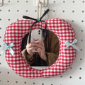 High-style, padded fabric mirror – hangable, adorable apple design, drop-proof, dust-proof, perfect for home decor and makeup application