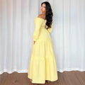 new spring european and american style elegant bubble sleeve long sleeve dress