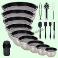 Black lid + 13-piece set + natural wood basin