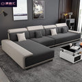 Nordic tech fabric sofa - modern living room set with latex chaise lounge - minimalist luxury for small spaces