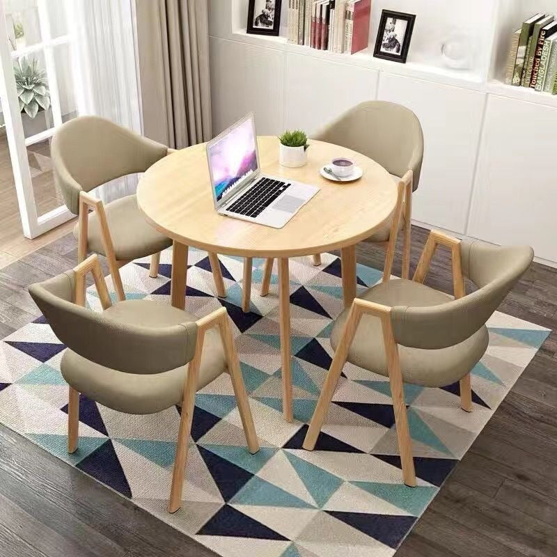 A brief discussion on table and chair combination coffee shop milk tea shop round table office casual small apartment dining table scandinavianfor home