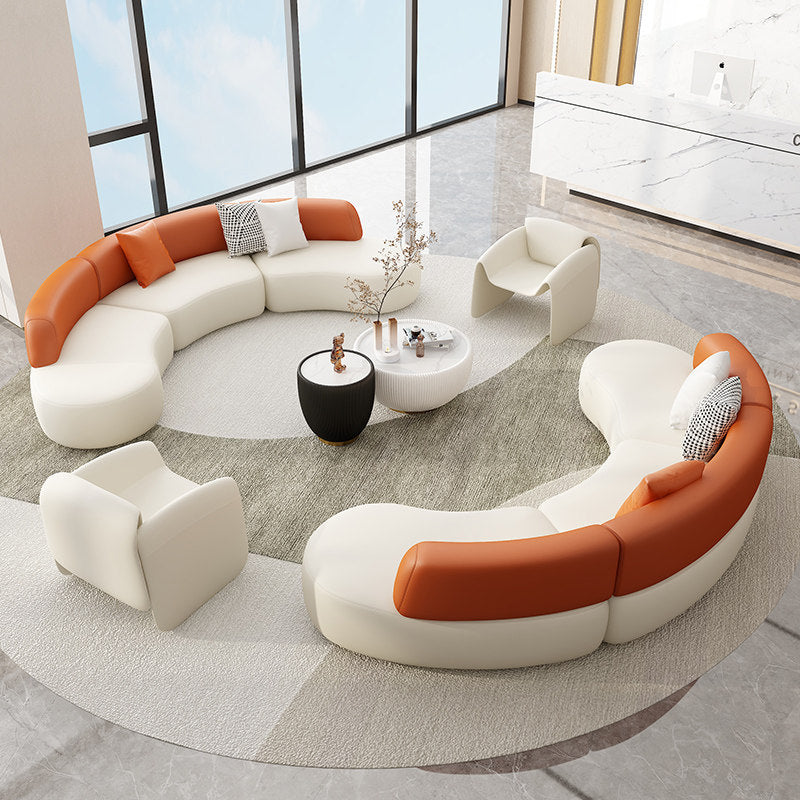 Nordic half-circle arc-shaped business sofa for office, negotiation, hotel, sales office, lobby, courtyard, rest area, and reception