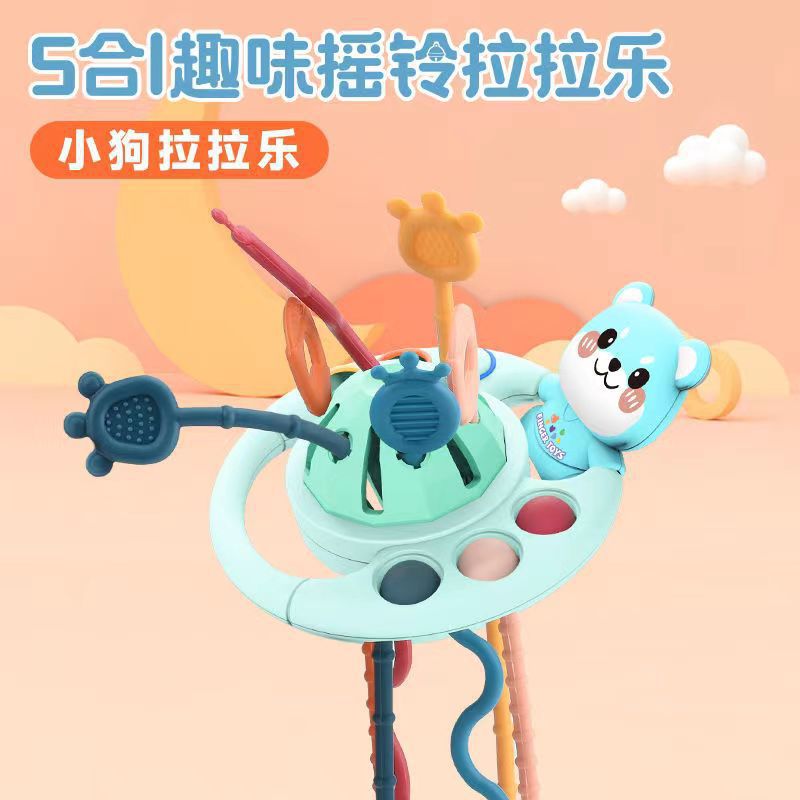 Fun rattle teether & finger press toy - early education & developmental toy for babies & toddlers