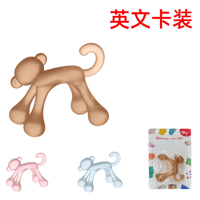 English card teething glue baby food grade biting music boiled silicone anti-eating hand baby molar stick wholesale