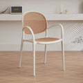Scandinavian dining chair plastic imitation rattan chair stackable cut out armchair negotiation chair high backrest with accessible luxuryfor home