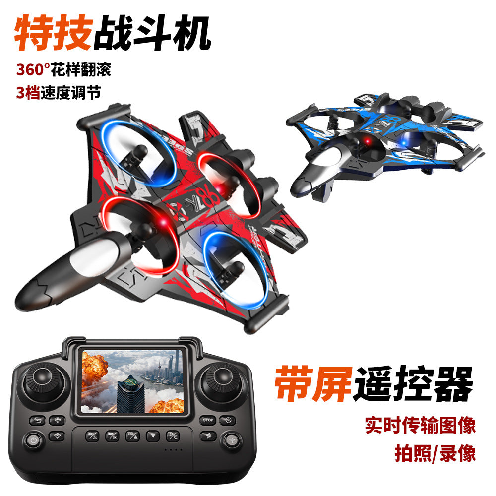 Yl86 screen-controlled fighter jet aerial stunt drone - air pressure altitude hold, crash-resistant, kids' rc airplane model yl85