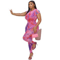 European and american style cross-border retro fresh women's clothing niche round neck slim-fit jumpsuit short sleeve color block casual long romper
