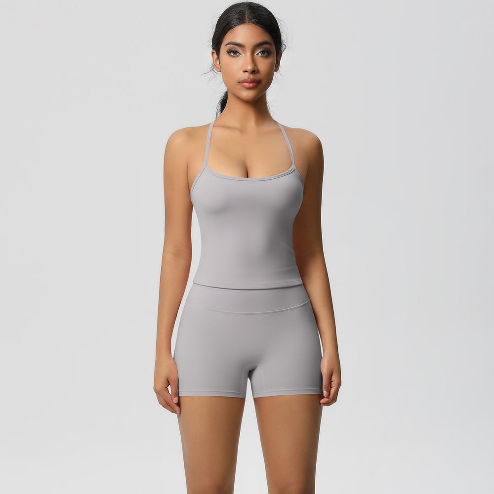 new arrivalpure color suspender beautiful back sports bra suithigh waist hip lifting running fitness yoga suit for women