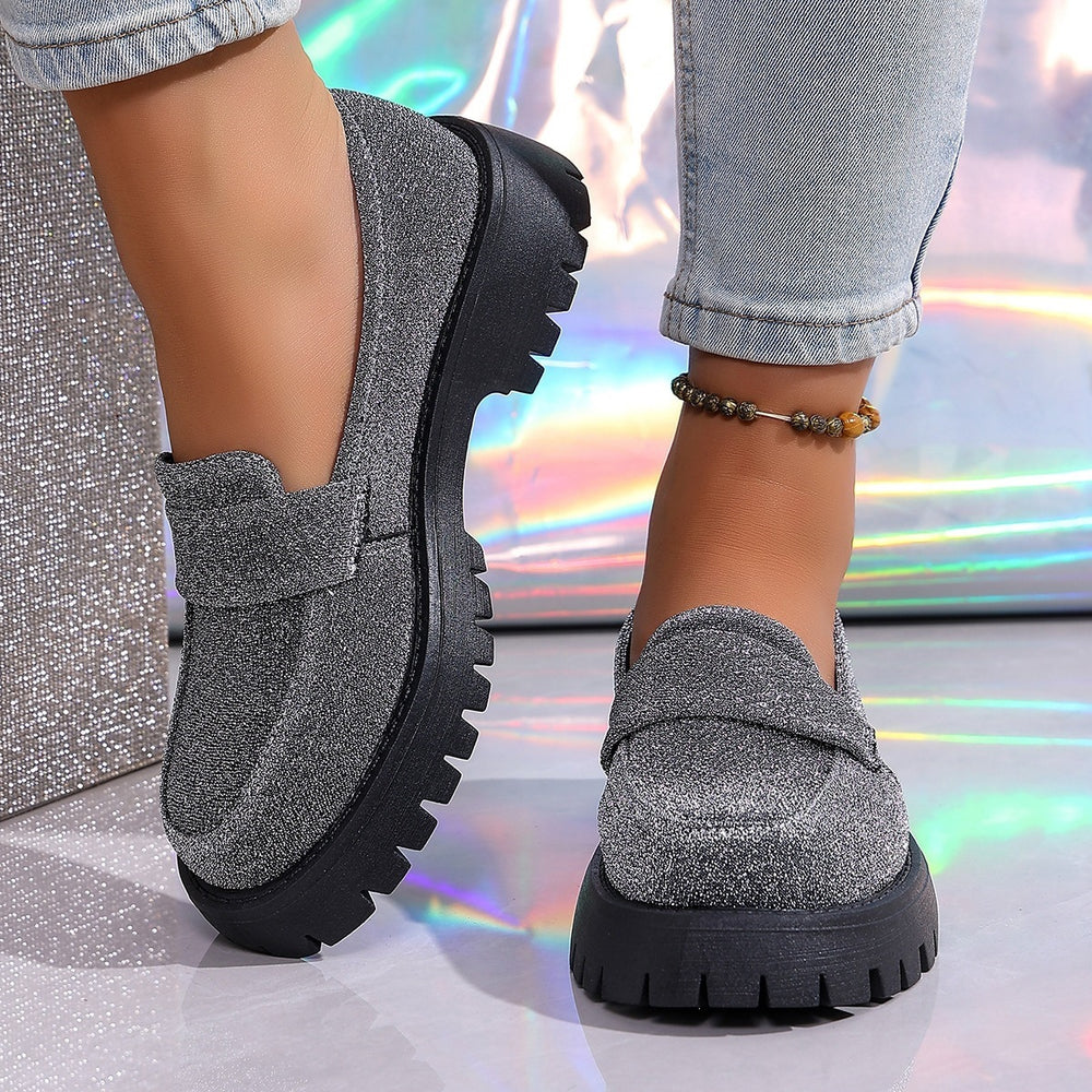 Export spring autumnew arrival british style slip-on women's retrothick sole loafers casualeasiest for matchflats women's wholesale
