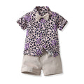 Kids' outfit: fresh print summer set for boys - new two-piece shirt set for baby boys, beach style floral shirt