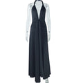 Fashion style insexport women's pure colorsexy sleeveless halterneck tie backbackless slit elegant long skirt dress