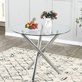 tempered glass dining table - minimalist modern casual reception hall round table - negotiation table - reception table