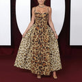 cross-border e-commerce european and american women's clothing: new summer collection - sexy leopard print backless slimming cami dress