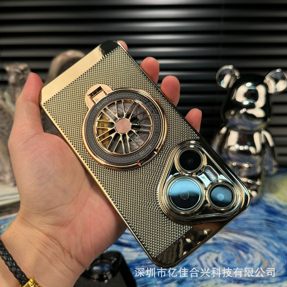 Electroplated breathable heat dissipation shell suitable for huawei p70pro mobile phone case magnetic gyro bracket mate60pro hard shell