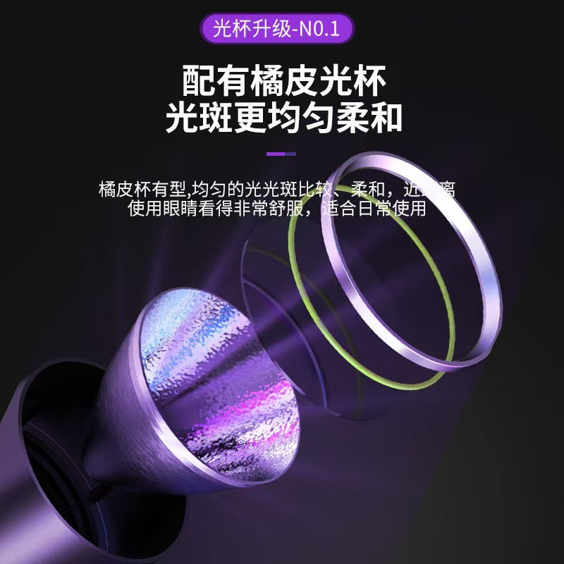 Fluorescence antigen reagent detection lamp Purple light UV black mirror Wood's 365nm ultraviolet flashlight Special identification