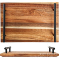 Creative acacia wood double-handle wooden tray - perfect for home baking, fruits, desserts, and tea. wholesale direct from the manufacturer