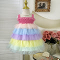 Girls' tutu dress : trendy sweet suspender dress, colorful tiered cake skirt