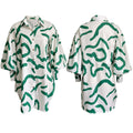 D3072  loose elegantwork clothingprinting lapel european and american large size foreign trade shirt skirt african dress