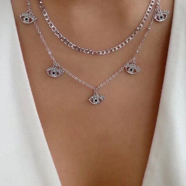 Stacked sunflower pendant wholesale cross-border retro multi-layer necklace niche high-end cross heart clavicle chain