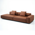 Italian normcore genuine leather sofa living room classy high-end sofa accessible luxury first-layer cowhide straight row tofu block sofa