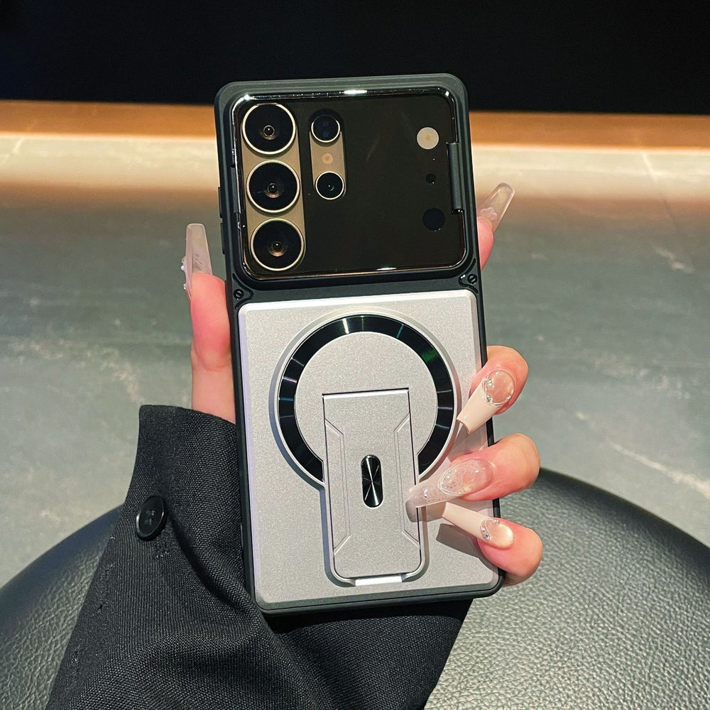 Suitable for samsung s26ultra lens holder mobile phone case multi-functional military anti-fall magnetic holder s24/s25p