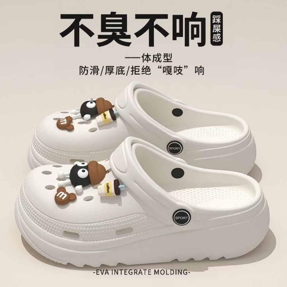 Thick sole summer clogs for women summer outwear non-slip sandals and slippers for stepping on shit summer new arrival sandals and slippers wholesale