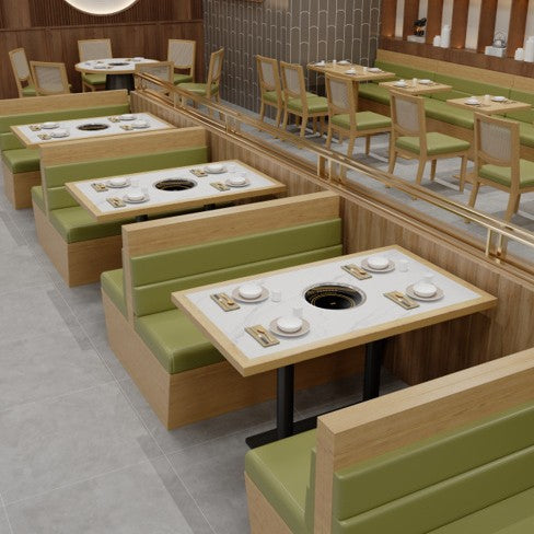 餐厅实木桌椅港式茶餐厅靠墙卡座沙发奶茶店饭店小吃快餐店桌椅