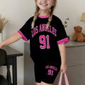 wholesale girls' short-sleeve and shorts sets, fashionable spring, summer, and autumn outfits for girls
