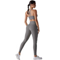 European and american nude feel tight yoga suit cross back quick-drying sportswear high waist hip lifting running fitness suit