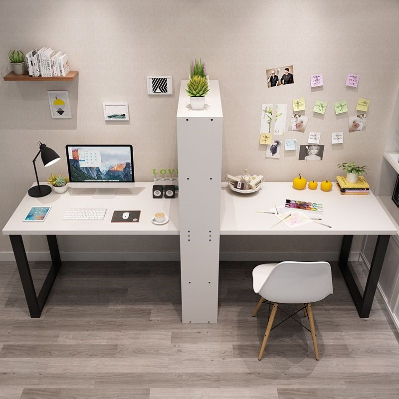 Minimalist computer desk, light luxury desk with bookshelf combination, double desk, student and children's writing desk with integrated bookshelf