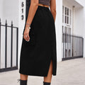 European and american cross-border e-commerce   new versatile slimming workwear washed denim midi skirt for women