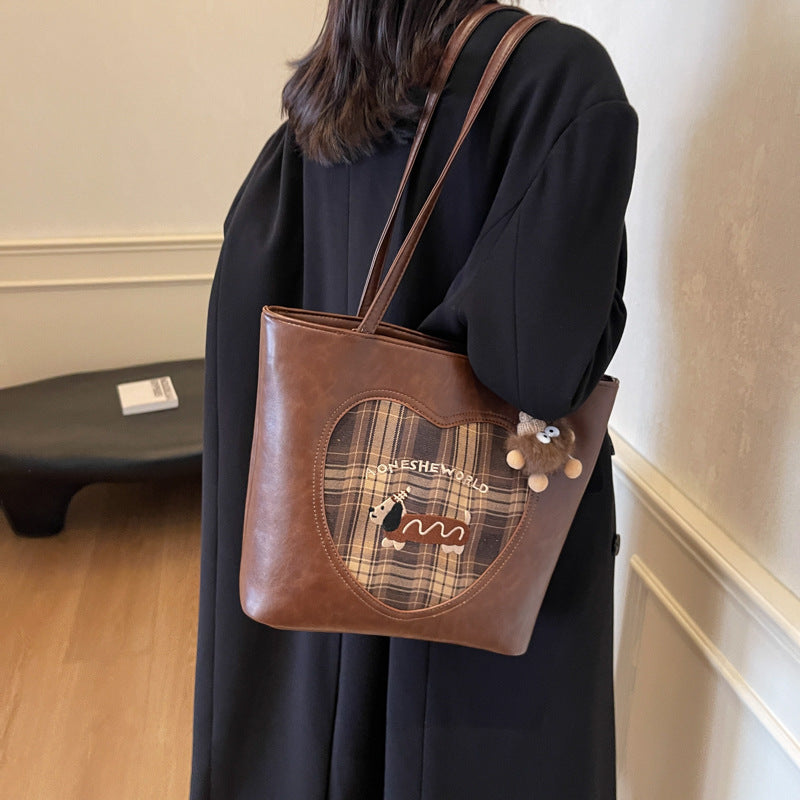 Retro large-capacity armpit bag autumn and winter women's bag 2025 new commuter tote bag fashion single shoulder double shoulder dual-purpose bag