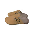 New platform birkenstock-style slides for women - spring retro slip-on closed-toe mules with hidden wedge heel