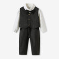 Boys' suit set - stylish british style autumn/winter floral boy's formal wear - first birthday baby boy's three-piece suit