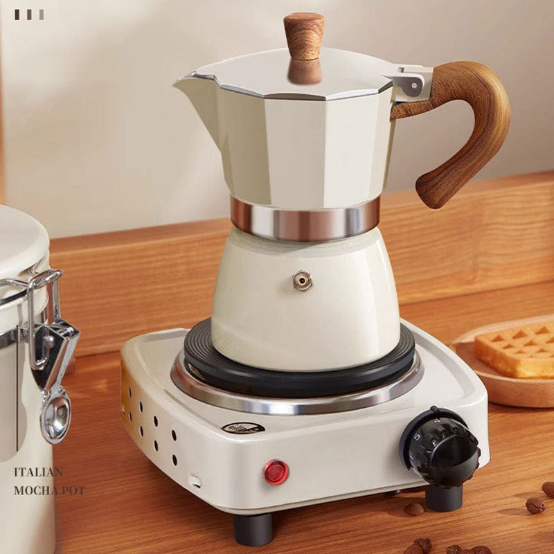 Round bottom moka pot single valve for home small coffee pot coffee pot suit concentrated espresso coffee utensils