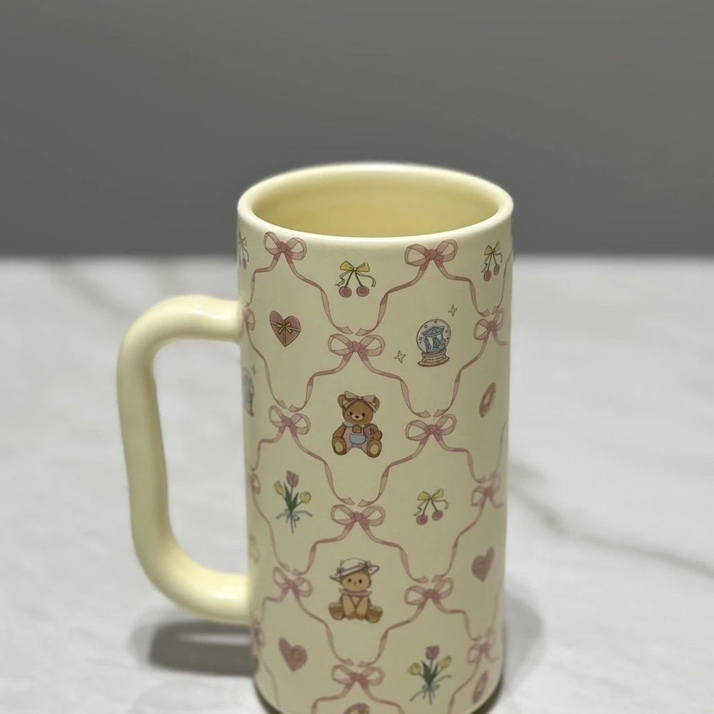 Cute ceramic mug cartoon ceramic cup high-value couple's drinking cup home breakfast cup - minor imperfections
